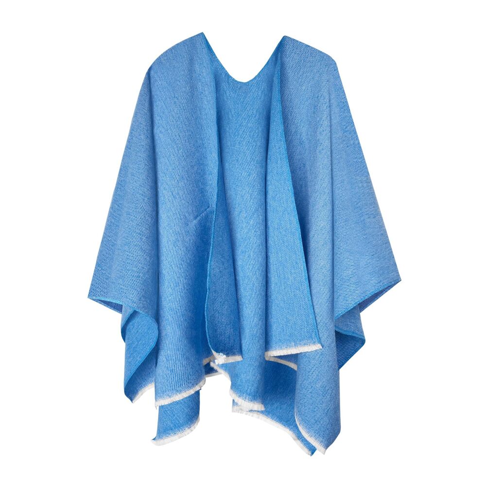2862 Women's Shawl Wraps Open Front Poncho Cape Oversized Scarves(blue) - Picture 3 of 6